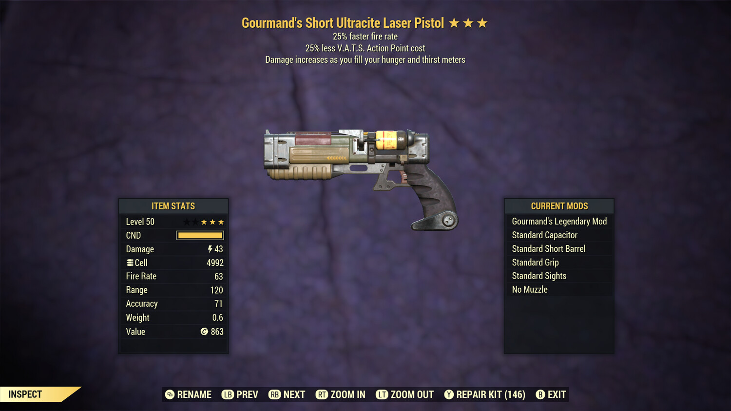 Gourmand 25/25 Ultracite Laser Pistol/Rifle