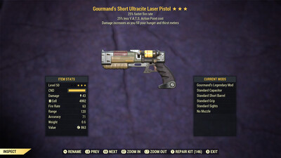 Gourmand 25/25 Ultracite Laser Pistol/Rifle