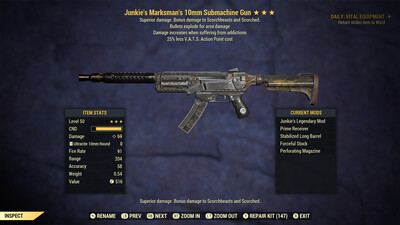 Junkie Explosive 25 10mm Submachine Gun