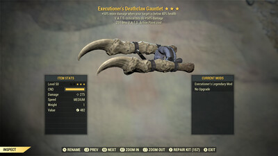Executioners 50/25 Deathclaw Gauntlet