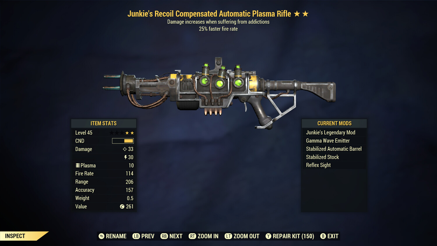 Unbreakable Junkie 25 Plasma Rifle
