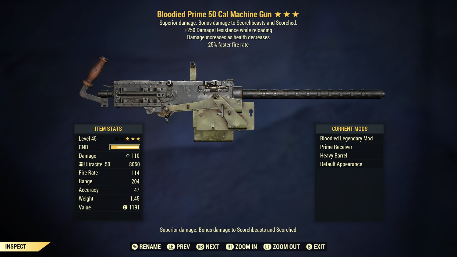 Unbreakable Bloodied 25/250 50-cal Machine Gun