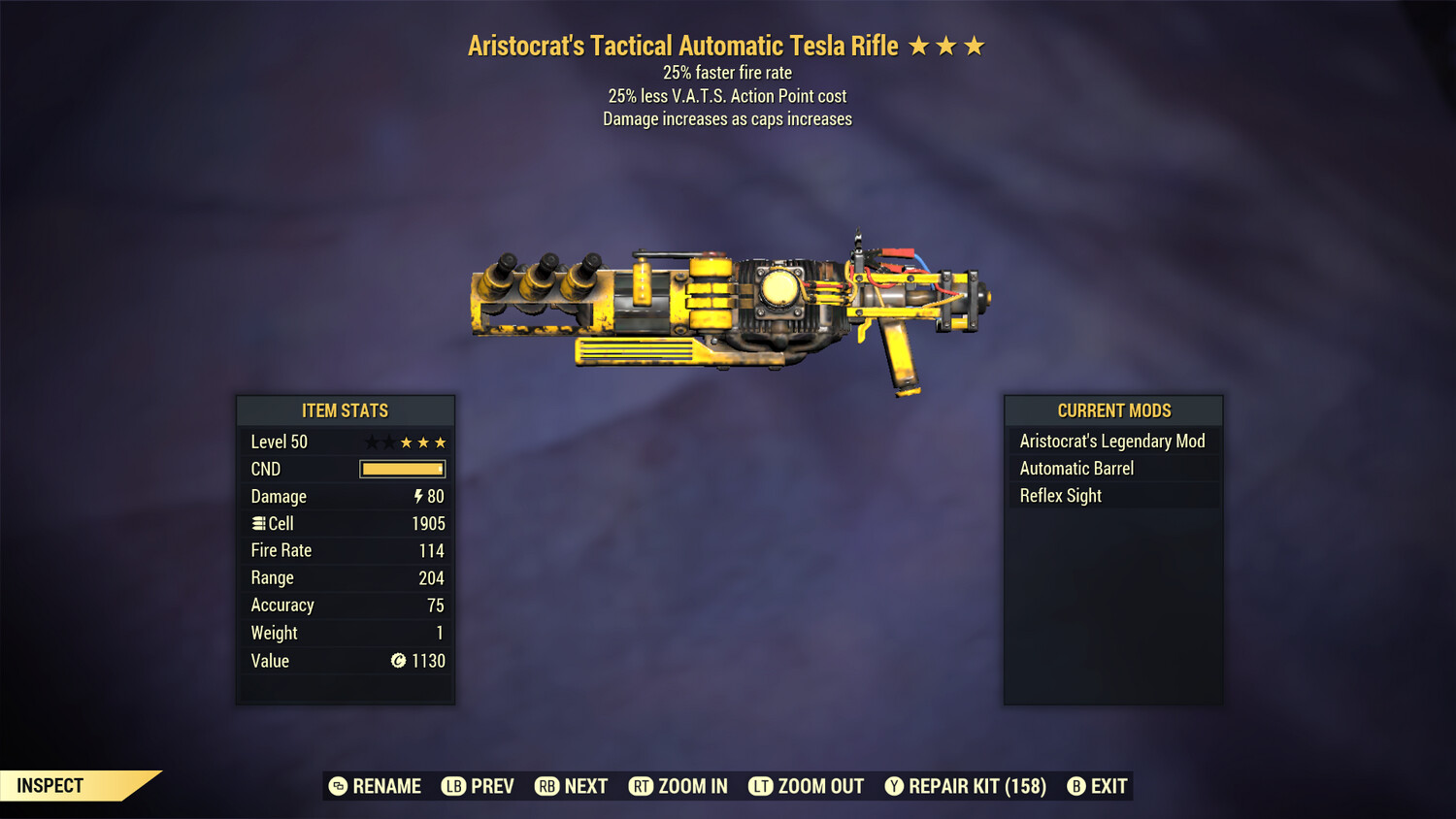 Aristocrat 25/25 Tesla Rifle