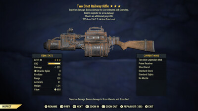 Unbreakable Two Shot Explosive 25 Railway Rifle