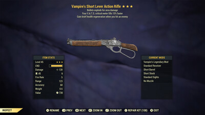 Unbreakable Vampire Explosive 15 Lever Action Rifle