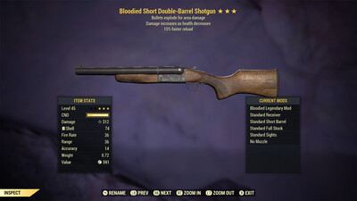 Unbreakable Bloodied Explosive 15 Double Barrel Shotgun