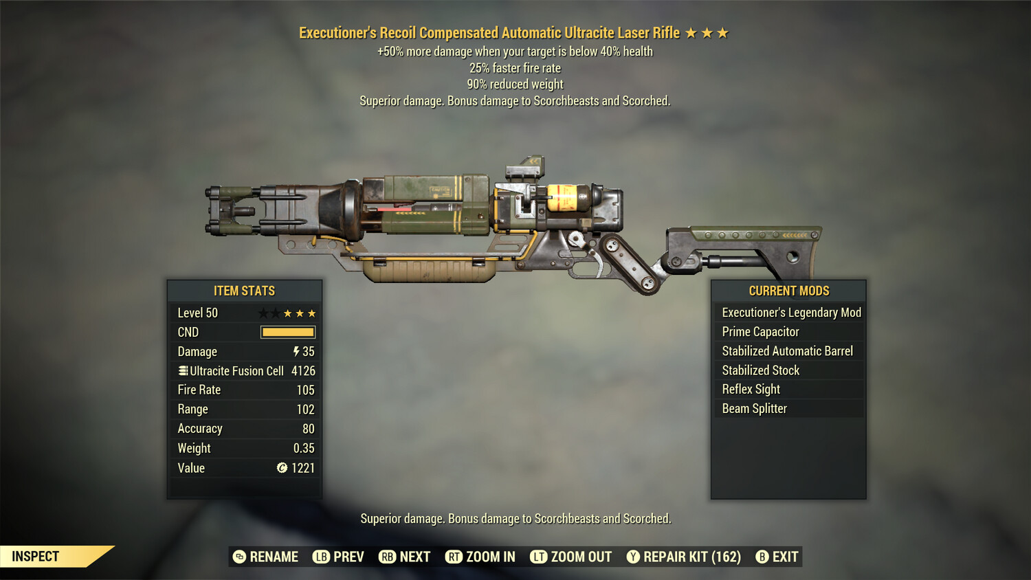 Executioners 25/90 Ultracite Laser Rifle