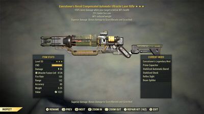 Executioners 25/90 Ultracite Laser Rifle