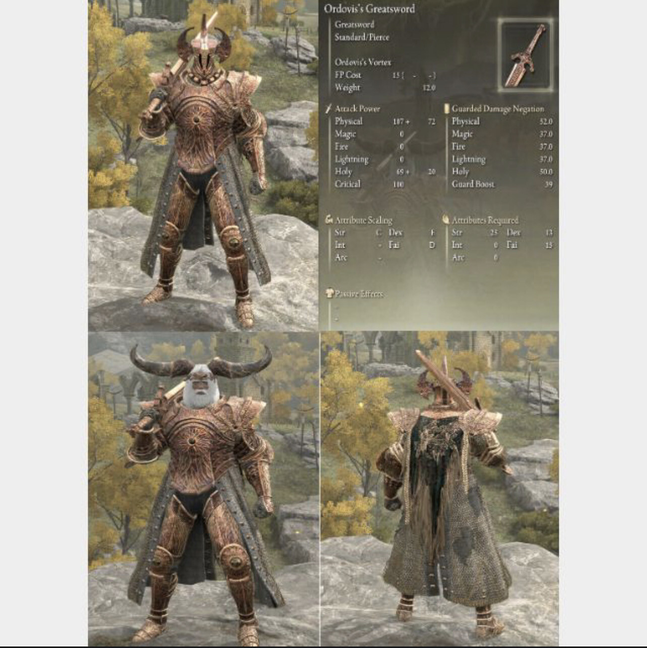 Crucible Full Set + Ordovi Greatsword + Great Horned Headband + Siluria’s Tree