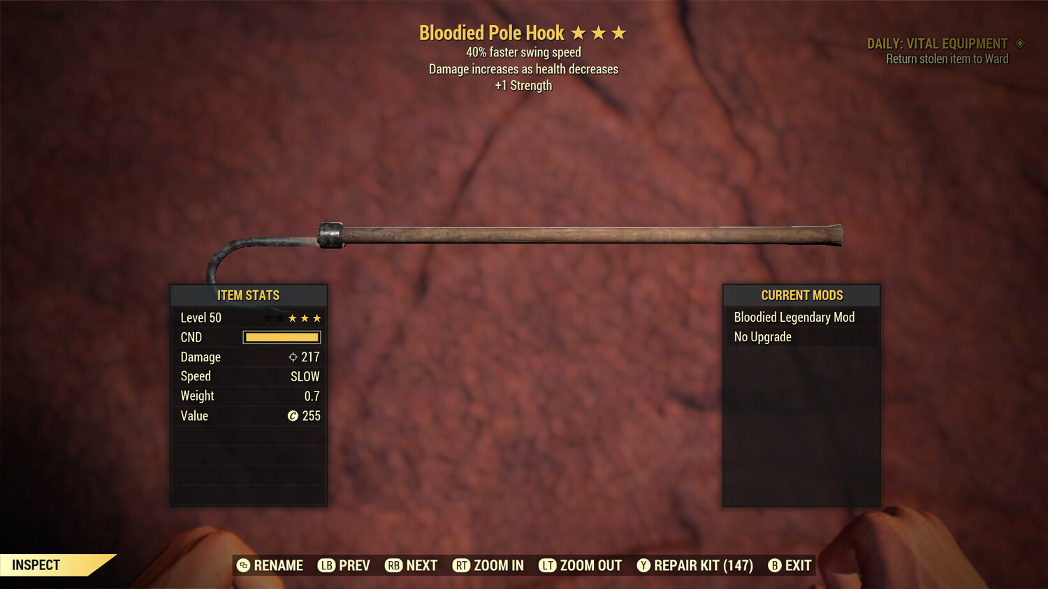 Bloodied 1S/SS Pole Hook