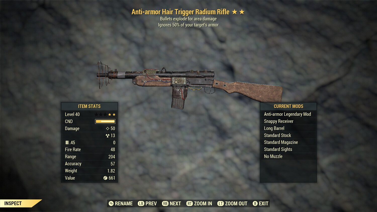Anti Armor Explosive Radium Rifle Lvl 40