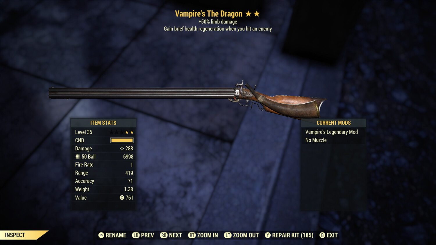 Legacy Vampire 50L The Dragon Lvl 35