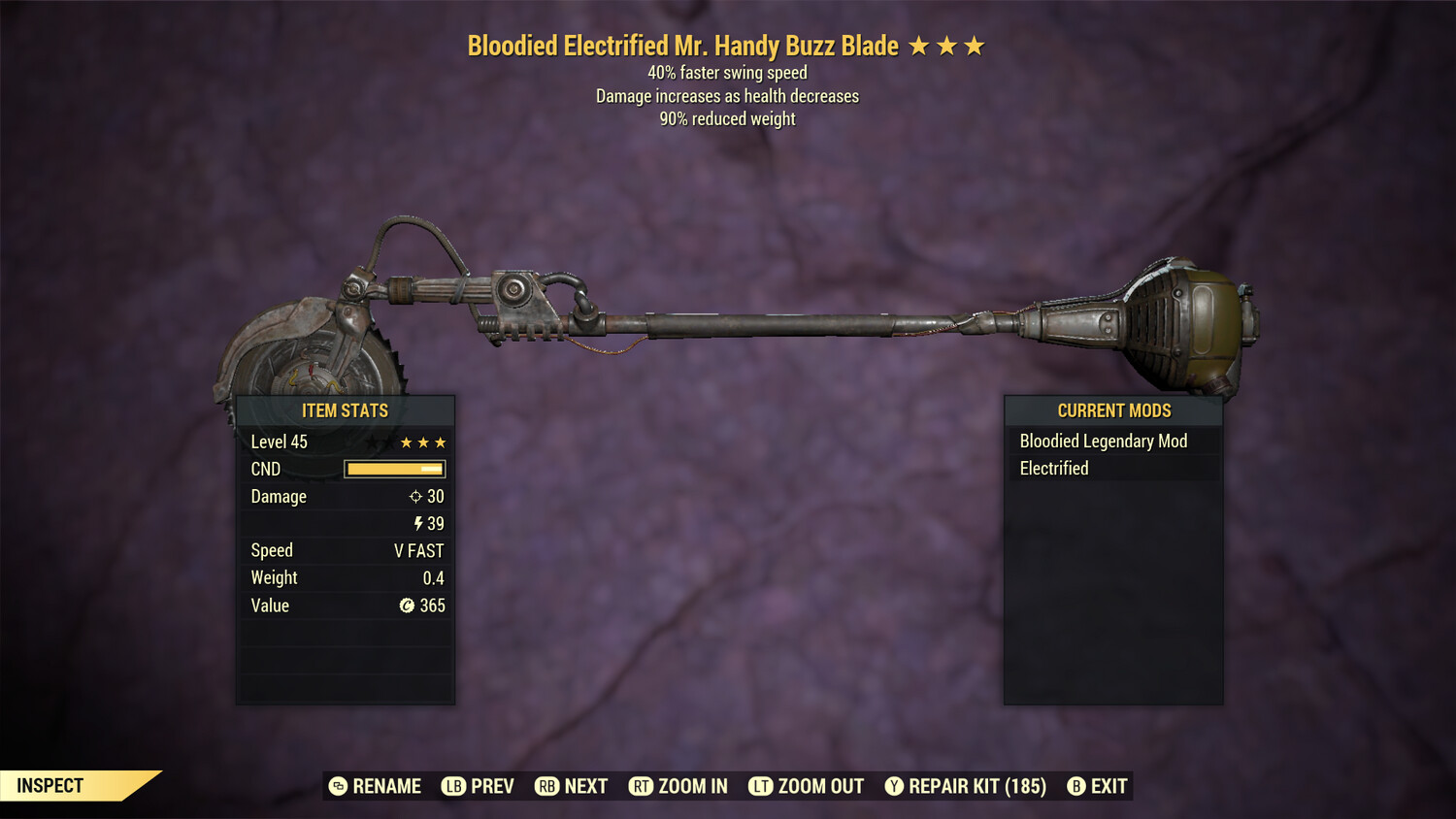 Unbreakable Bloodied SS/90 Mr Handy Buzz Blade