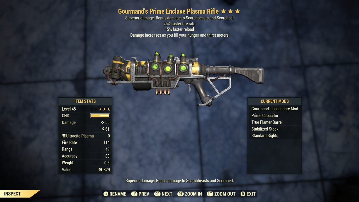 Gourmand 25/15 Enclave Plasma Rifle With Flamer Mod