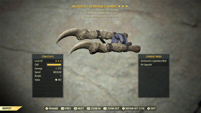 Aristocrat 50/25 Deathclaw Gauntlet