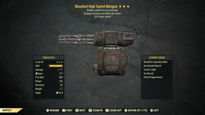 Bloodied Explosive 15r Minigun