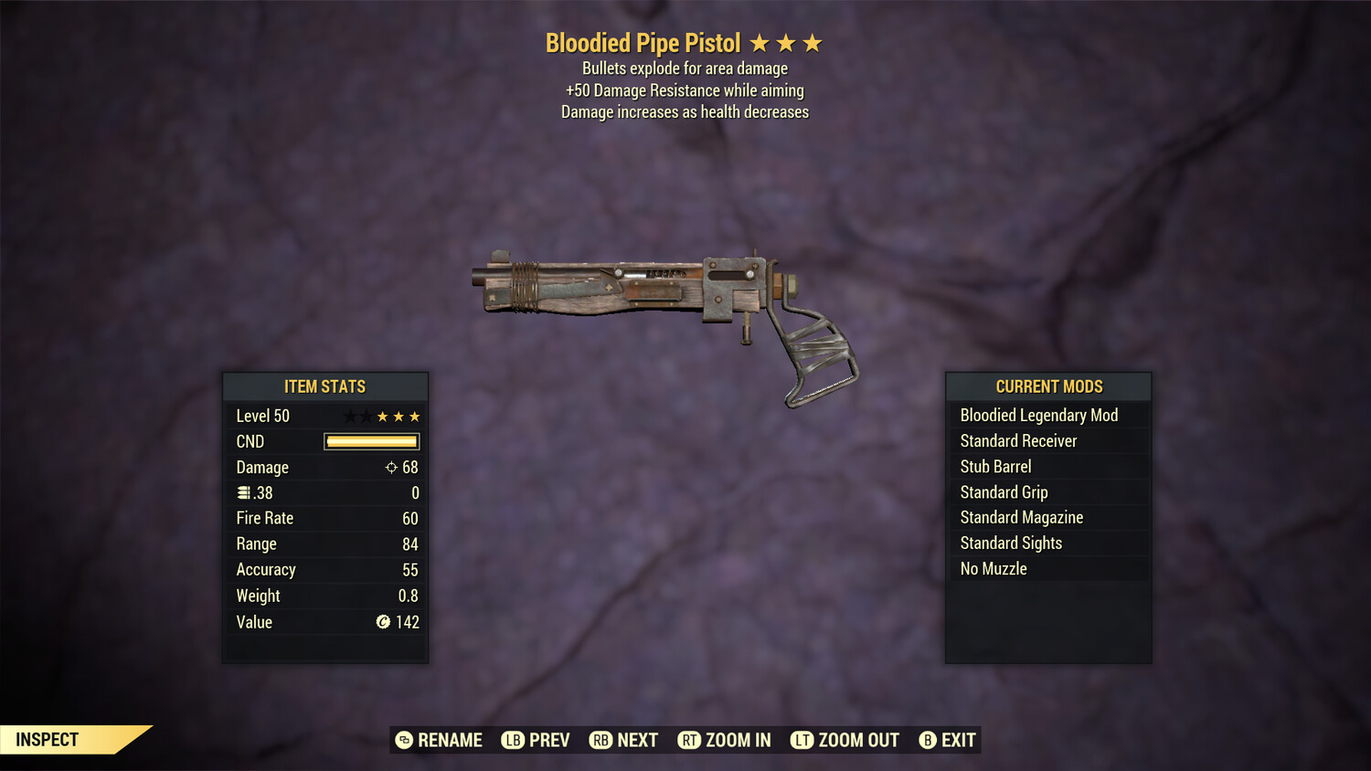 Unbreakable Bloodied Explosive 50 Pipe Pistol/Rifle