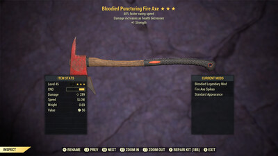Unbreakable Bloodied 1S/SS Fire Axe