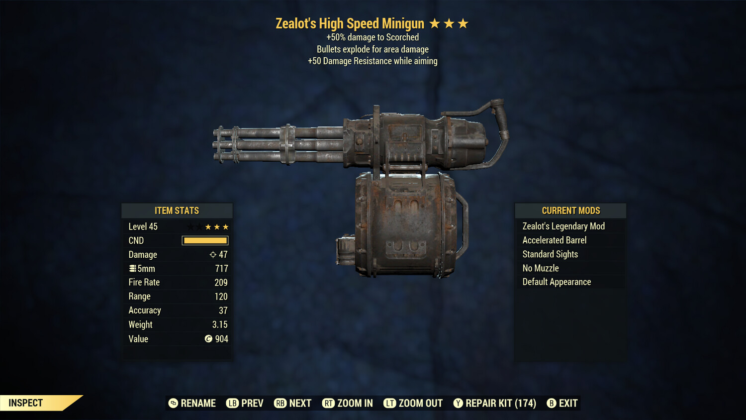 Zealots Explosive 50 Minigun