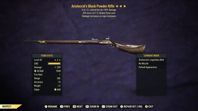 Aristocrat 50/25 Black Powder Rifle