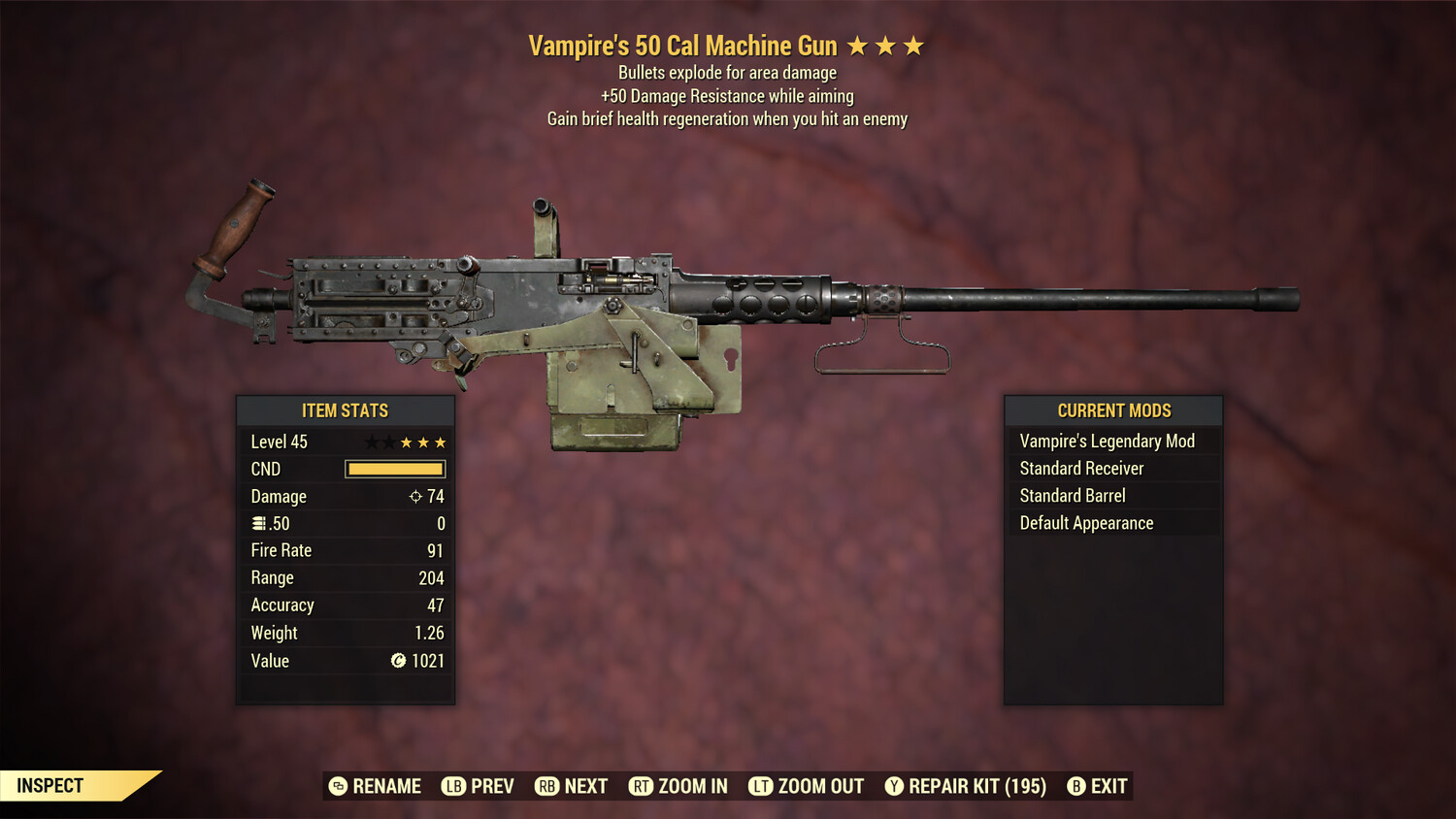 Vampire Explosive 50 50-cal Machine Gun