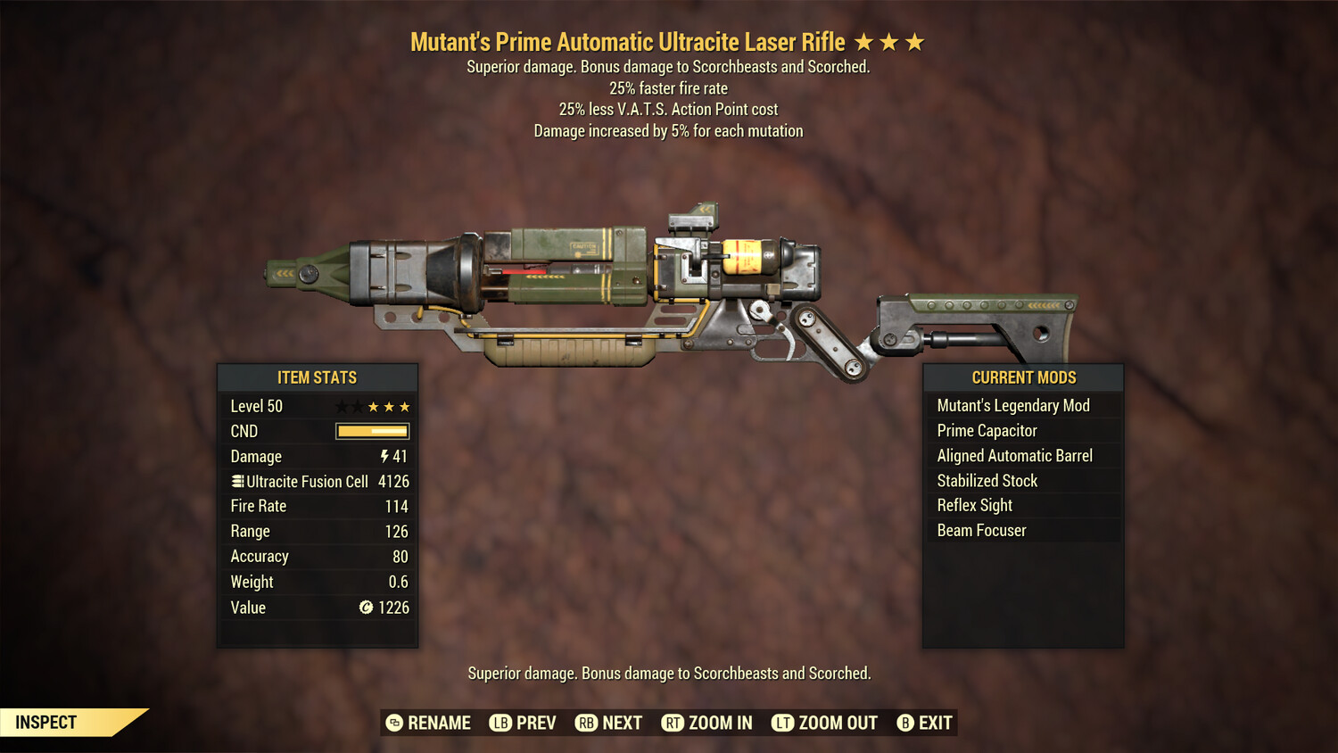 Mutant 25/25 Ultracite Laser Rifle