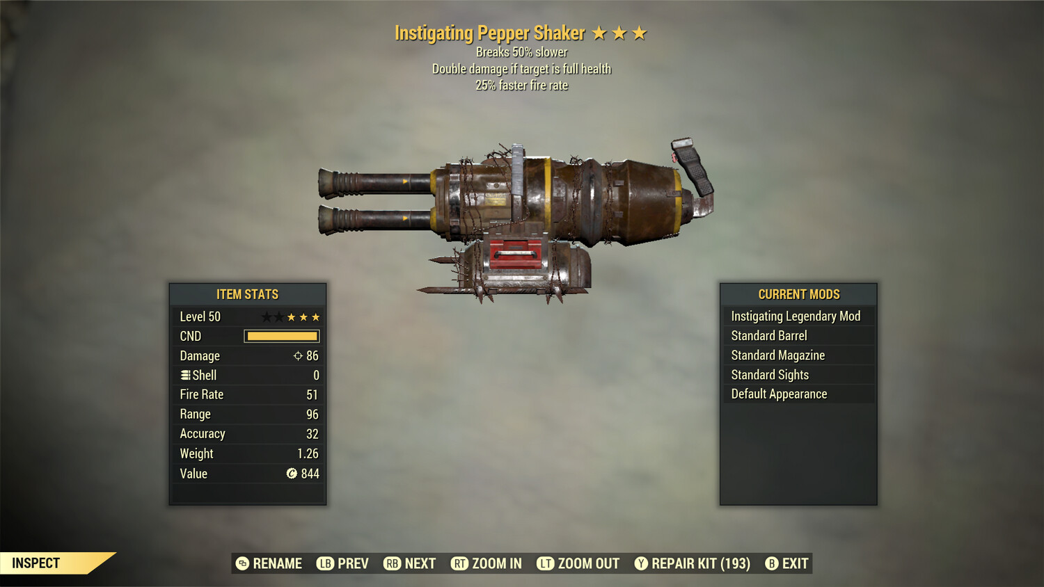 Instigating 25/Durability Pepper Shaker