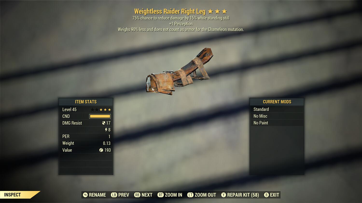 Weightless 1P/Sentinel Raider RL