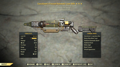 Executioners 50/25 Non Ultracite Laser Rifle