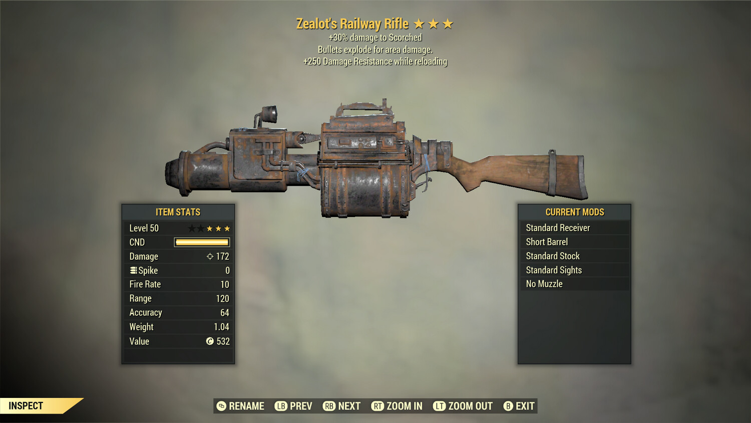 Zealots Explosive 250 Railway Rifle