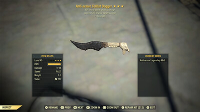 Anti Armor 1S/PA Cultist Dagger