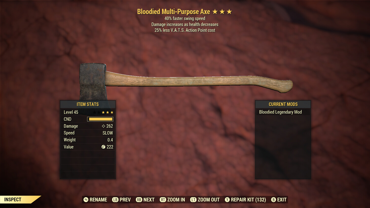 Bloodied SS/25 Axe