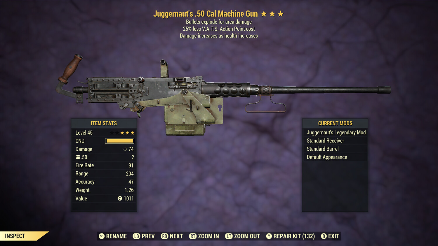 Juggernaut Explosive 25 50-cal Machine Gun