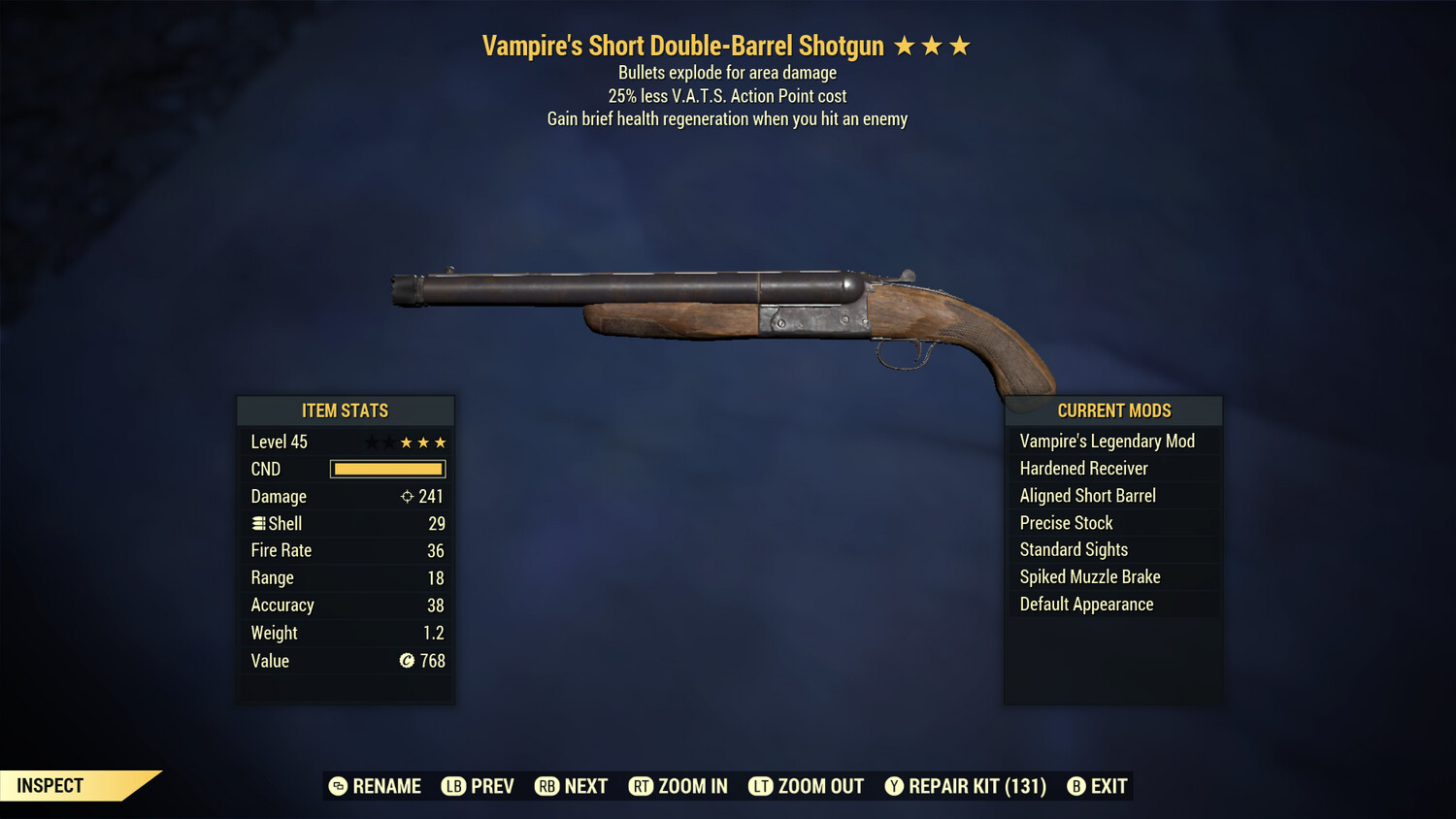 Vampire Explosive 25 Double Barrel Shotgun