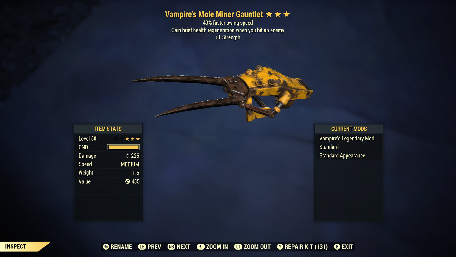 Vampire 1S/SS Mole Miner Gauntlet