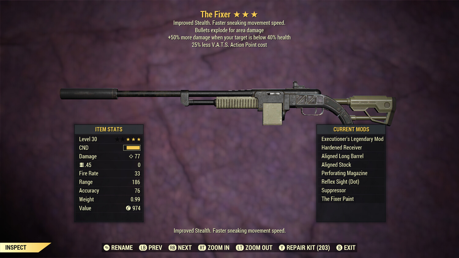 The Fixer: Executioners Explosive 15 Lvl 30