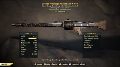 Bloodied Explosive 15r Light Machine Gun