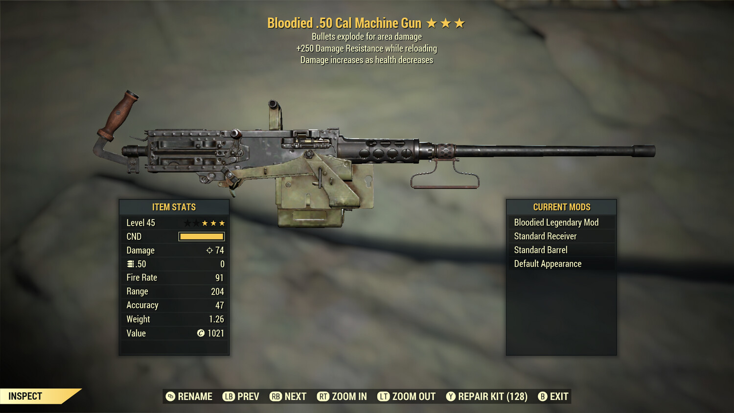 Bloodied Explosive 250 50-cal Machine Gun