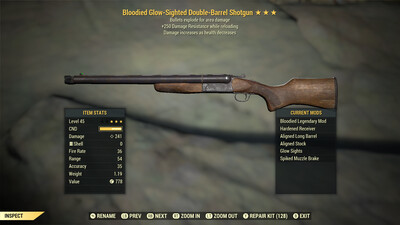 Bloodied Explosive 250 Double Barrel Shotgun