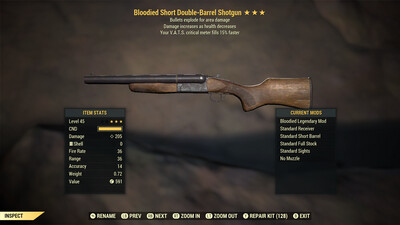 Bloodied Explosive 15 Double Barrel Shotgun