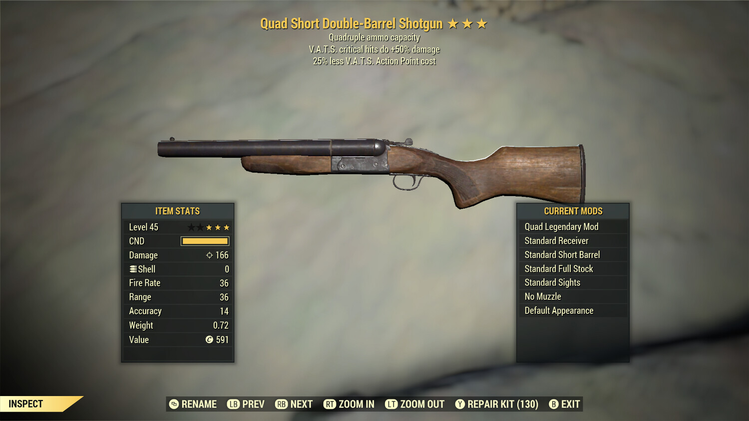 Quad 50/25 Double Barrel Shotgun