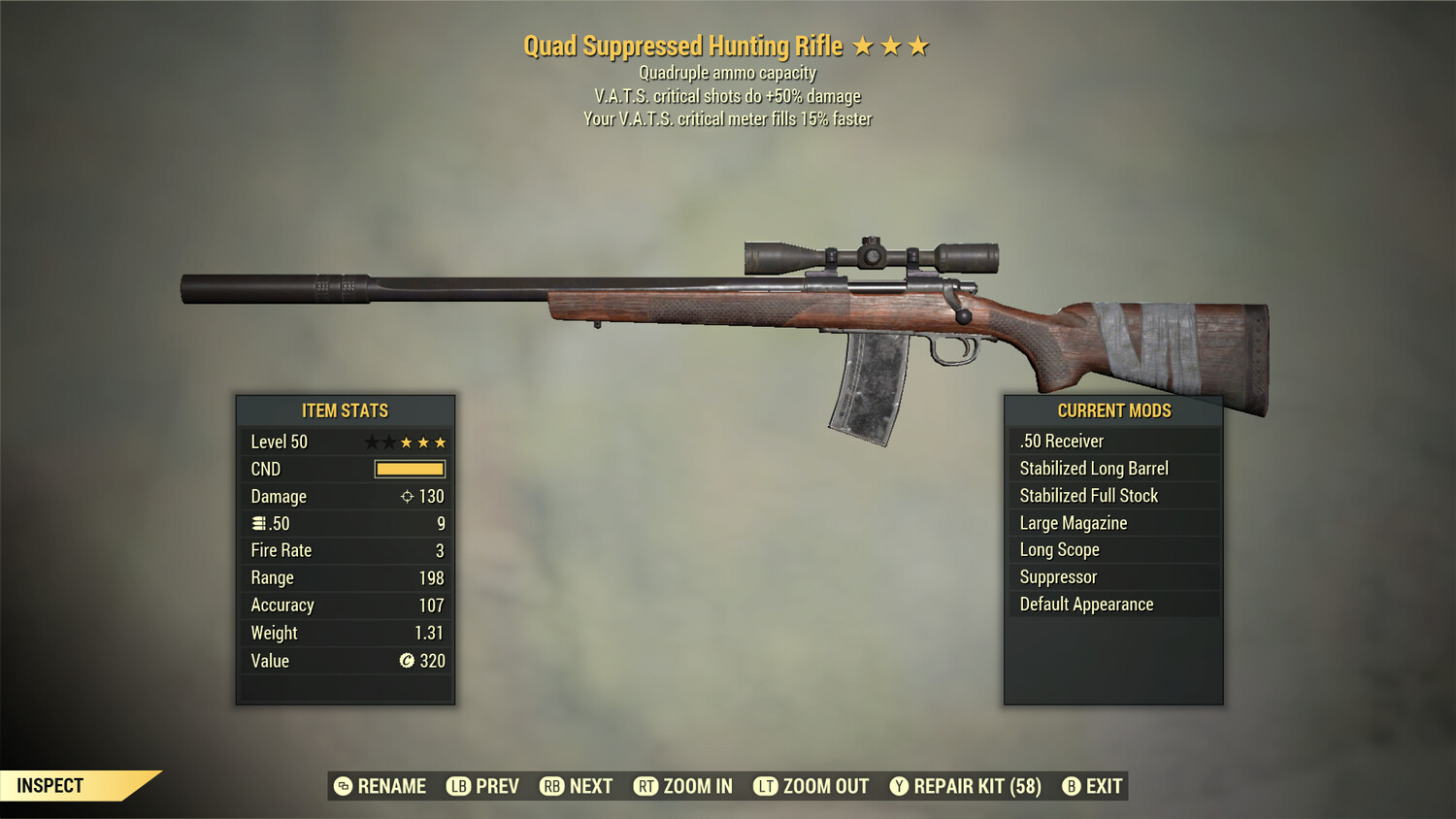 Quad 50/15 Hunting Rifle