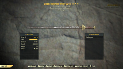 Bloodied PA/1S Officer Sword