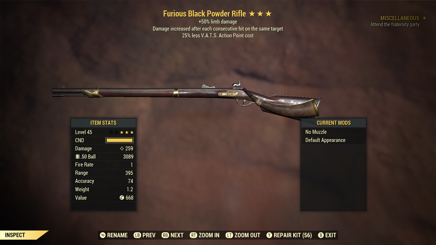 Furious 50/25 Black Powder Rifle