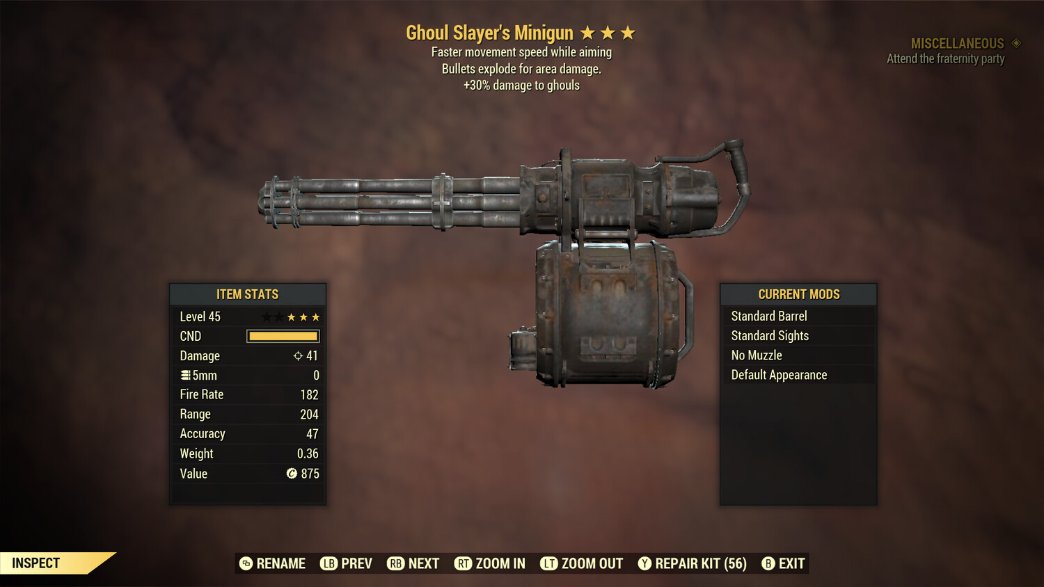 Ghoul Slayers Explosive FMSWA Minigun