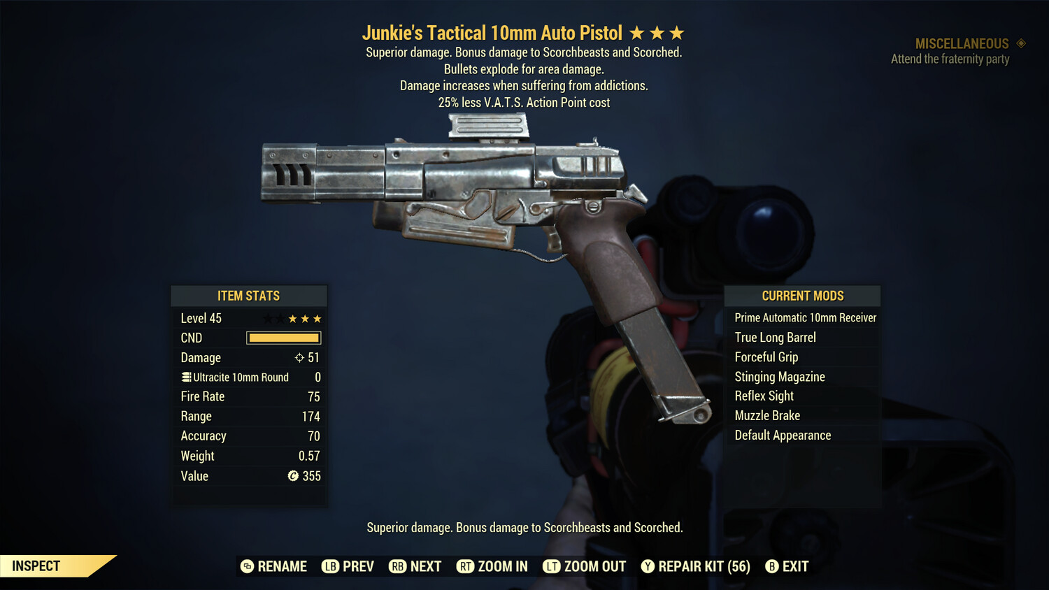 Junkie Explosive 25 10mm Pistol