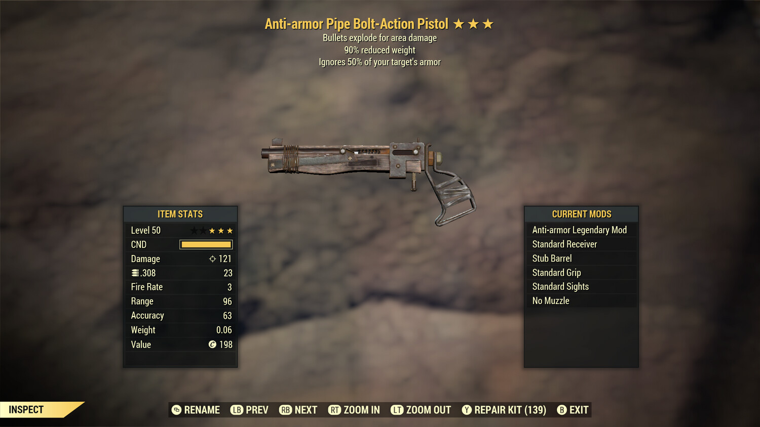 Bloodied Explosive 90 Pipe Pistol/Rifle
