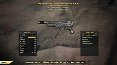 Anti Armor Explosive 50 10mm Submachine Gun