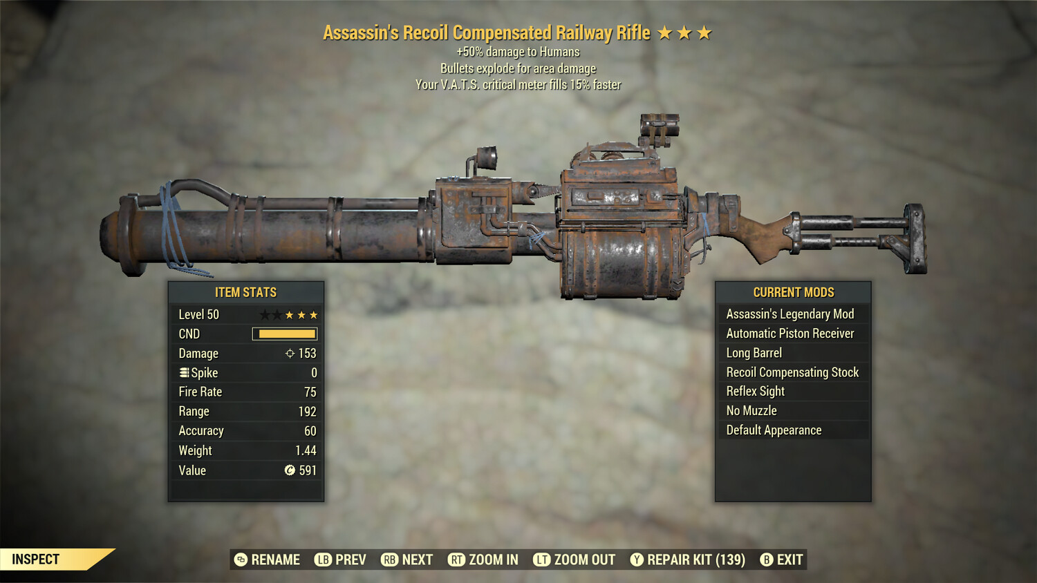 Assassins Explosive 15c Railway Rifle