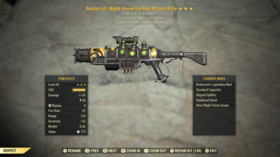 Aristocrat 50/25 Enclave Plasma Rifle (no Flamer Barrel Mod)
